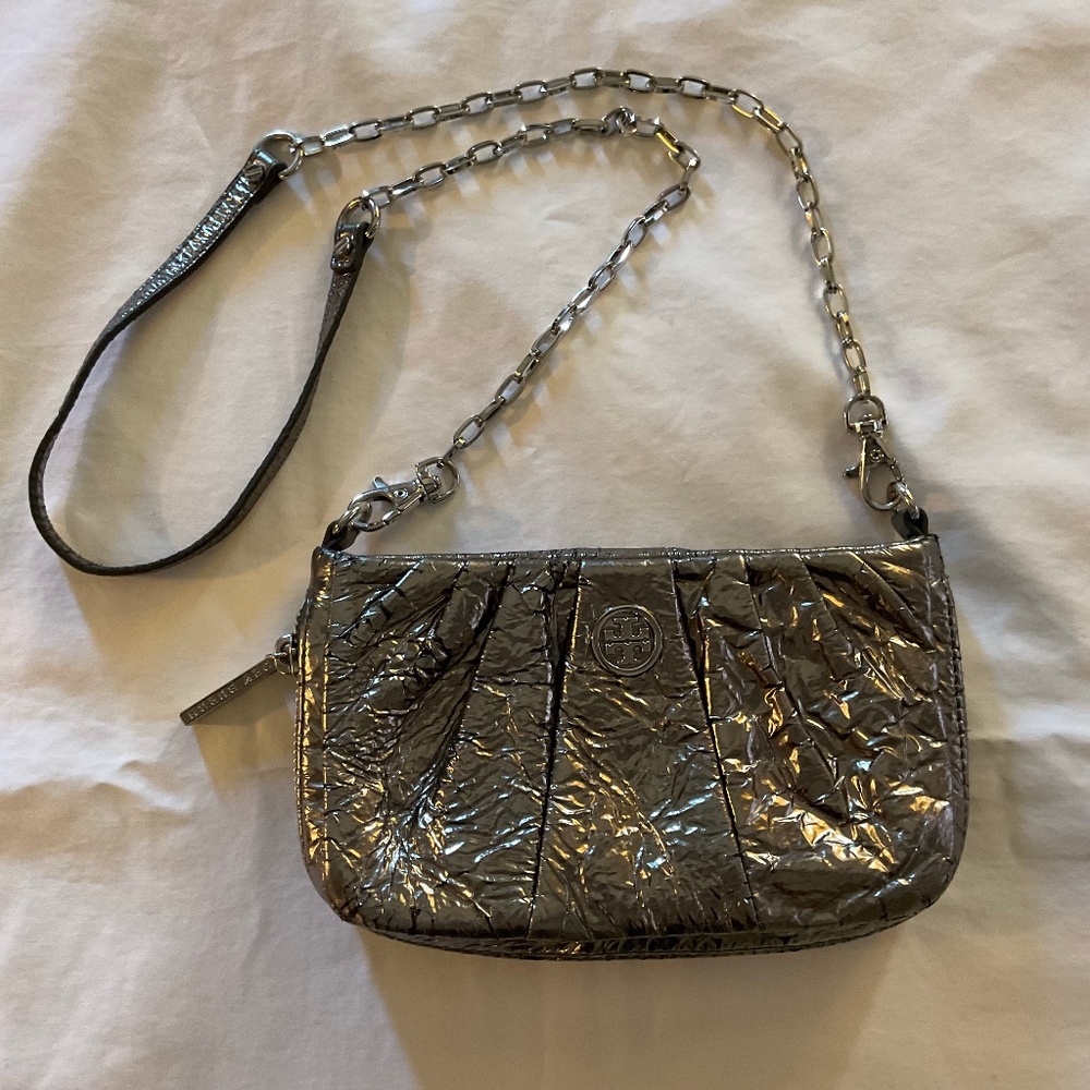 Tory Burch Metallic Leather Evening Bag